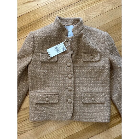 Mango Womens Beige Tweed Button-Up Jacket, XS, new with tags - Picture 3 of 7